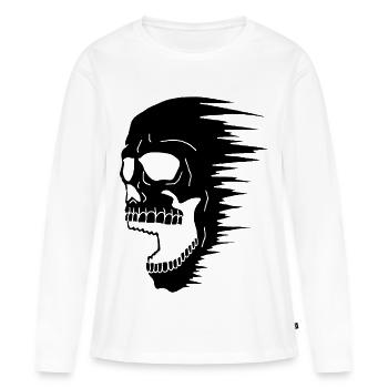 Black Skull und Geschwindigkeit - Frauen Premium Bio Langarmshirt - Weiß - Vorne - Julia (174cm)