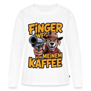 Lâche mon café - T-shirt manches longues Premium bio Femme - blanc - Devant - Julia (174cm)