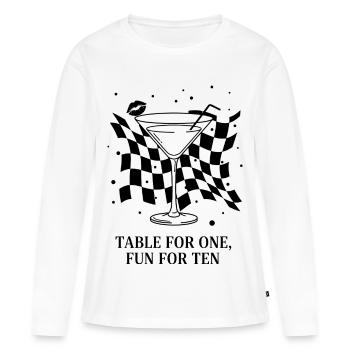 Table For One Martini Party - T-shirt manches longues Premium bio Femme - blanc - Devant - Julia (174cm)