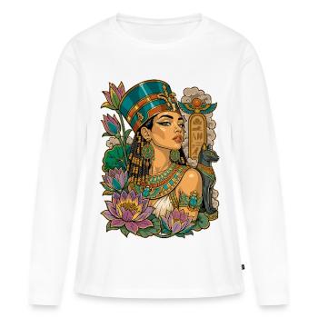 Reine d’Égypte - T-shirt manches longues Premium bio Femme - blanc - Devant - Julia (174cm)