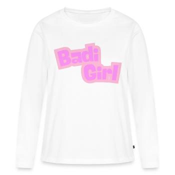 Badi Girl - T-shirt manches longues Premium bio Femme - blanc - Devant - Julia (174cm)