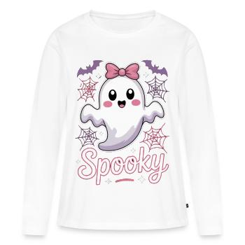 Spooky Halloween Ghost - Women's Premium Organic Long Sleeve Shirt - white - Front - Julia (174cm)