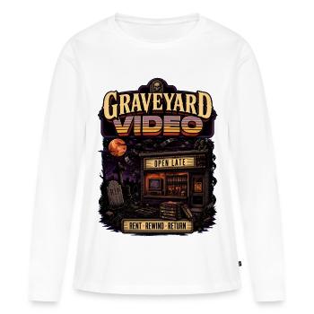 Graveyard Video Open Spät Retro - Frauen Premium Bio Langarmshirt - Weiß - Vorne - Julia (174cm)