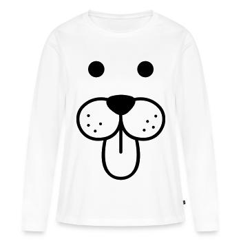 doggy face - T-shirt manches longues Premium bio Femme - blanc - Devant - Julia (174cm)