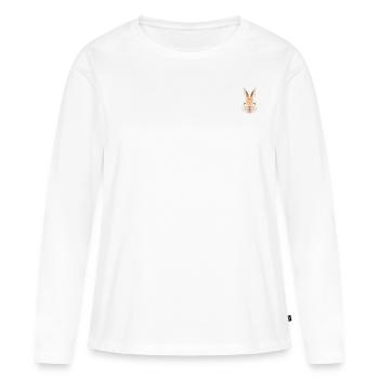 Polygone de lapin – Low Poly - T-shirt manches longues Premium bio Femme - blanc - Devant - Julia (174cm)