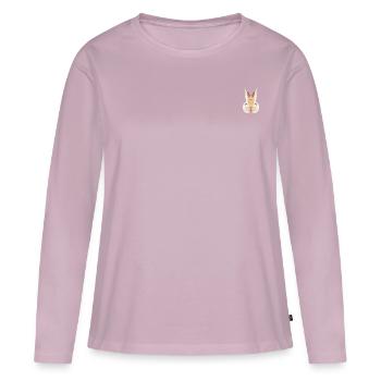 Rabbit Polygon – Low Poly - Women's Premium Organic Long Sleeve Shirt - dusky pink - Front - Julia (174cm)