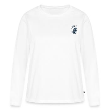 Bembelsche en toile de jute avec ♥ - T-shirt manches longues Premium bio Femme - blanc - Devant - Julia (174cm)