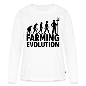 Évolution de l’agriculture Agriculture - T-shirt manches longues Premium bio Femme - blanc - Devant - Julia (174cm)