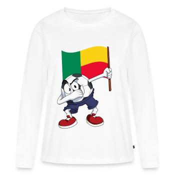 Bénin tamponnant Football - T-shirt manches longues Premium bio Femme - blanc - Devant - Julia (174cm)