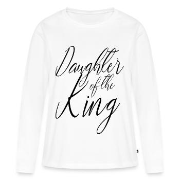 Chemise chrétienne pour femme - T-shirt manches longues Premium bio Femme - blanc - Devant - Julia (174cm)