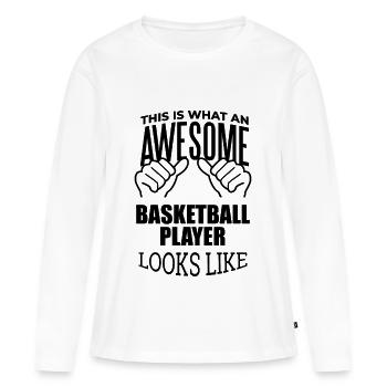 Basketball Basketball Basketball - Frauen Premium Bio Langarmshirt - Weiß - Vorne - Julia (174cm)