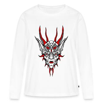 Diabolo - T-shirt manches longues Premium bio Femme - blanc - Devant - Julia (174cm)