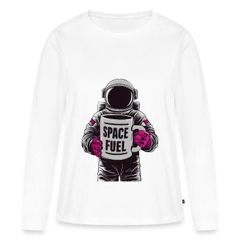 Carburant spatial - T-shirt manches longues Premium bio Femme - blanc - Devant - Julia (174cm)