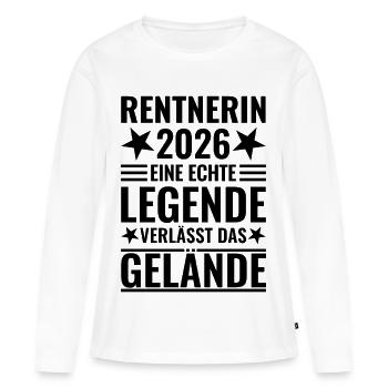 Pensioner 2026 A legend leaves the site - Women's Premium Organic Long Sleeve Shirt - white - Front - Julia (174cm)