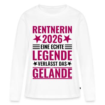 Pensioner 2026 A legend leaves the site - Women's Premium Organic Long Sleeve Shirt - white - Front - Julia (174cm)