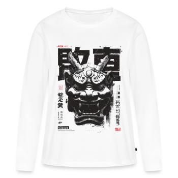 Oni MAsk - T-shirt manches longues Premium bio Femme - blanc - Devant - Julia (174cm)