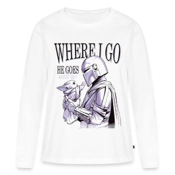 Star Wars: Mandalorian Grogu & Mandalorianer  - Frauen Premium Bio Langarmshirt - Weiß - Vorne - Julia (174cm)