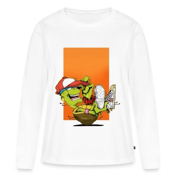 Breakdance B-Boy Streetdance Design Hip Hop Danse - T-shirt manches longues Premium bio Femme - blanc - Devant - Julia (174cm)