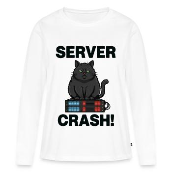 Server Crash Chat Informatique Humour - T-shirt manches longues Premium bio Femme - blanc - Devant - Julia (174cm)