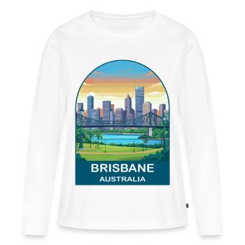 Affiche de voyage Brisbane Australia Story Bridge - T-shirt manches longues Premium bio Femme - blanc - Devant - Julia (174cm)