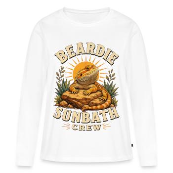 ÉQUIPE DE BAIN DE SOLEIL BARBE - T-shirt manches longues Premium bio Femme - blanc - Devant - Julia (174cm)