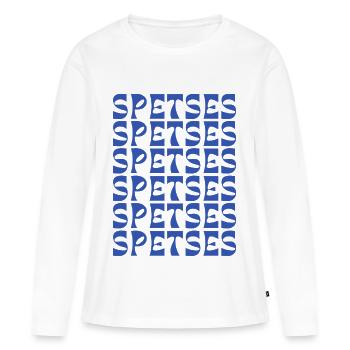 Motif de grille en dentelle - T-shirt manches longues Premium bio Femme - blanc - Devant - Julia (174cm)