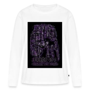 Glitchcore Anatomy Purple Error 404 Grafik - Frauen Premium Bio Langarmshirt - Weiß - Vorne - Julia (174cm)