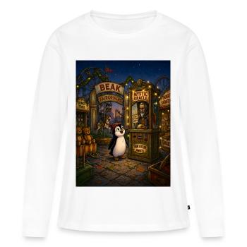 Beak's Future Awaits – Mystic Fairground Penguin - Women's Premium Organic Long Sleeve Shirt - white - Front - Julia (174cm)