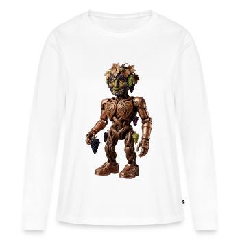 Golem de vigne - T-shirt manches longues Premium bio Femme - blanc - Devant - Julia (174cm)