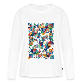 Mosaïque de couleurs abstraites - T-shirt manches longues Premium bio Femme - blanc - Devant - Julia (174cm)