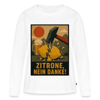Zitrone? Nein Danke! -  No Radler - Frauen Premium Bio Langarmshirt - Weiß - Vorne - Julia (174cm)