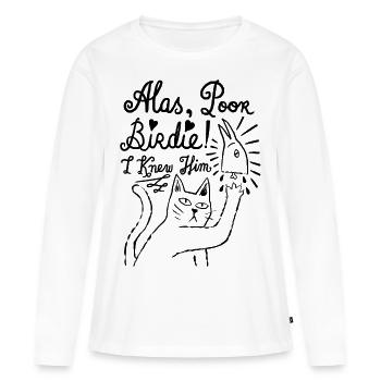 Chat de shakespeare - T-shirt manches longues Premium bio Femme - blanc - Devant - Julia (174cm)