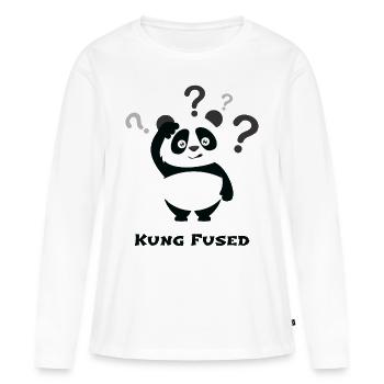 Drôle de kung-fu (sed) - Panda Shirt - T-shirt manches longues Premium bio Femme - blanc - Devant - Julia (174cm)