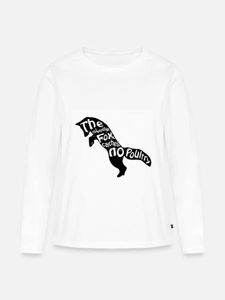 Fuchs Silhouette - Frauen Premium Bio Langarmshirt - Weiß