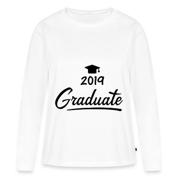Obtention du diplôme de l'école Abi Graduate 2019 - T-shirt manches longues Premium bio Femme - blanc - Devant - Julia (174cm)