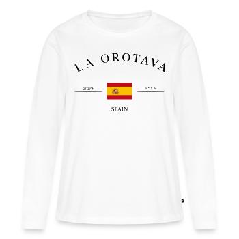 La Orotava Teneriffa – Urlaub Souvenir & Geschenk - Frauen Premium Bio Langarmshirt - Weiß - Vorne - Julia (174cm)