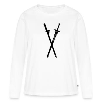 Schwerter - Frauen Premium Bio Langarmshirt - Weiß - Vorne - Julia (174cm)