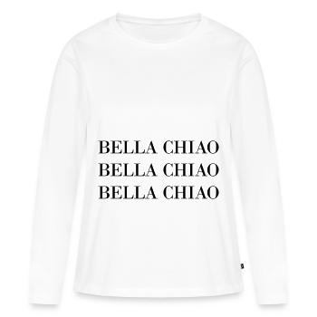 BELLA Ciao - T-shirt manches longues Premium bio Femme - blanc - Devant - Julia (174cm)