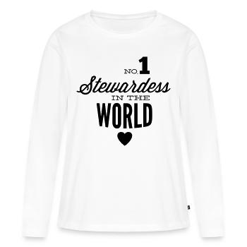 Beste Stewardess der Welt - Frauen Premium Bio Langarmshirt - Weiß - Vorne - Julia (174cm)