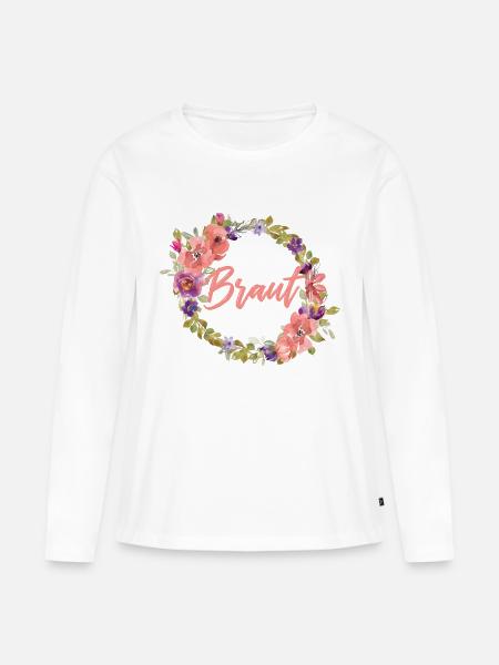 Braut Heirat Junggesellinnenabschied - Frauen Premium Bio Langarmshirt - Weiß