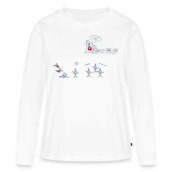 hurra santa kommt - Frauen Premium Bio Langarmshirt - Weiß - Vorne - Julia (174cm)