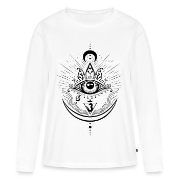 Dritte Auge Chakra Symbol Drittes Auge - Frauen Premium Bio Langarmshirt - Weiß - Vorne - Julia (174cm)