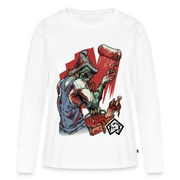 Peintres, vernisseurs, artistes, artisans - T-shirt manches longues Premium bio Femme - blanc - Devant - Julia (174cm)