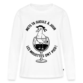 breizh Update your mouth seagulls on foot - Women's Premium Organic Long Sleeve Shirt - white - Front - Julia (174cm)