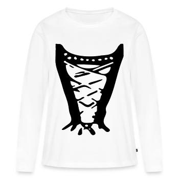 Art de ligne de corsets victoriens – Noble Fashion Design - T-shirt manches longues Premium bio Femme - blanc - Devant - Julia (174cm)