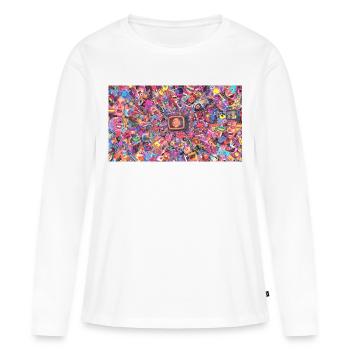 Bitcoin Bazooka - PopArt 4 - T-shirt manches longues Premium bio Femme - blanc - Devant - Julia (174cm)
