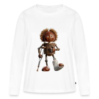 Hazelwood Robo Nut - Frauen Premium Bio Langarmshirt - Weiß - Vorne - Julia (174cm)