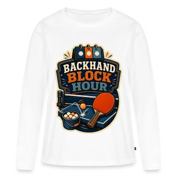 BACKHAND BLOCK HOUR Computer - Women's Premium Organic Long Sleeve Shirt - white - Front - Julia (174cm)