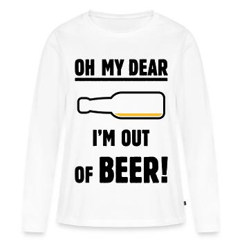 Oh mon cher – je n’ai plus de bière ! (Ale Lager / POS 2C) - T-shirt manches longues Premium bio Femme - blanc - Devant - Julia (174cm)