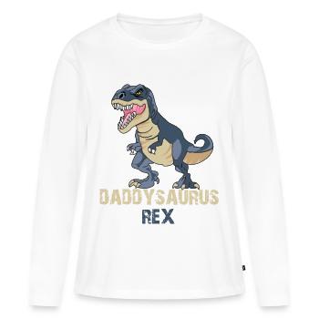Daddysaurus Rex - Frauen Premium Bio Langarmshirt - Weiß - Vorne - Julia (174cm)